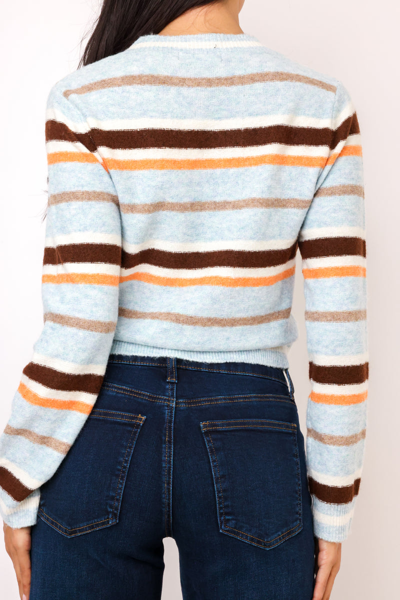 Central Park West Ash Striped Cardigan