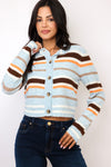 Central Park West Ash Striped Cardigan
