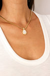 Snake Pearl Charm Necklace