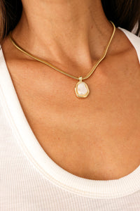 Snake Pearl Charm Necklace