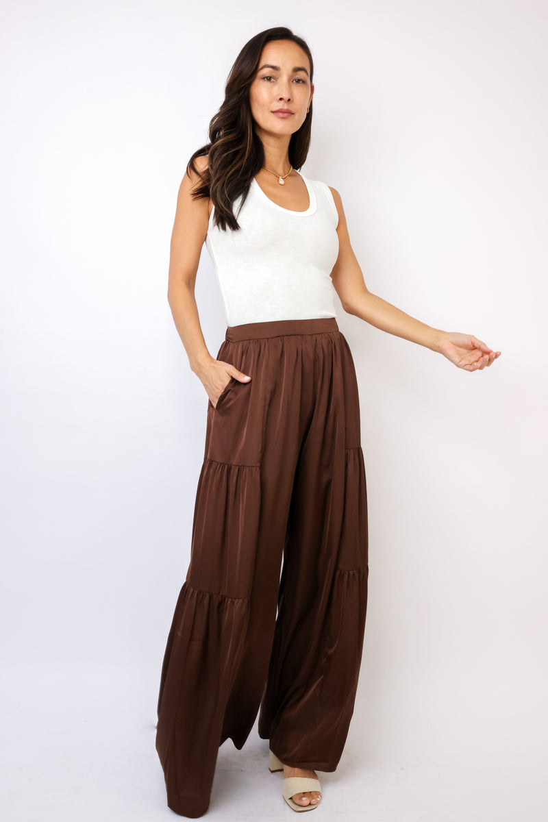 Wide Leg Ruffle Pant