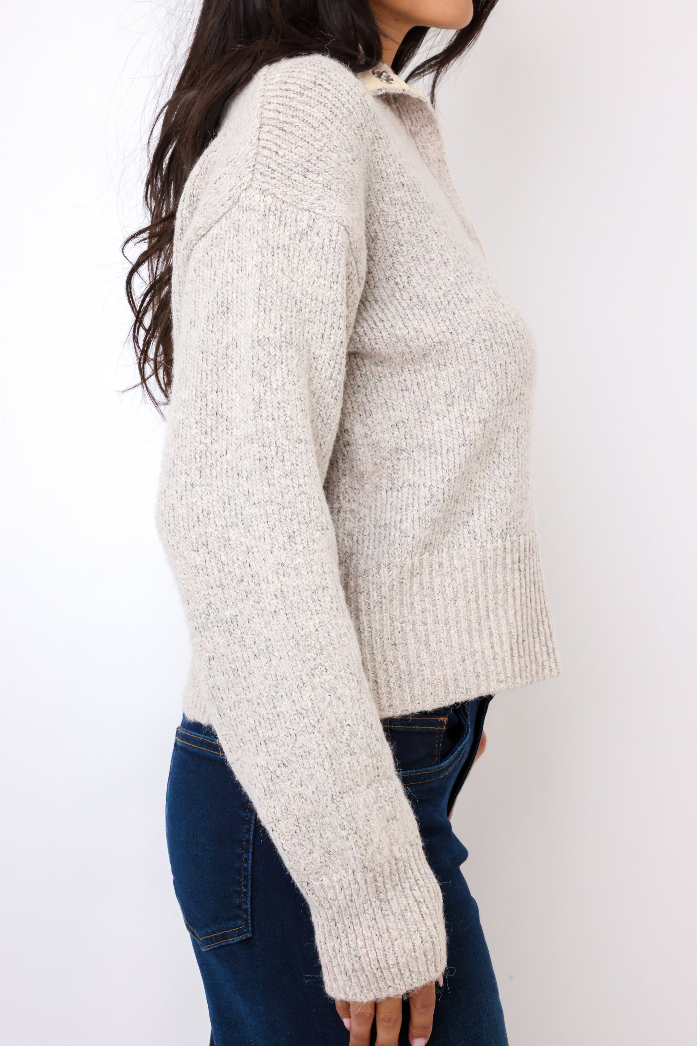 Nova Snap Front Henley Sweater