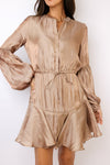 Long Sleeve Tie Mini Dress
