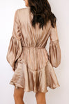 Long Sleeve Tie Mini Dress