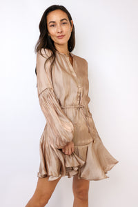 Long Sleeve Tie Mini Dress