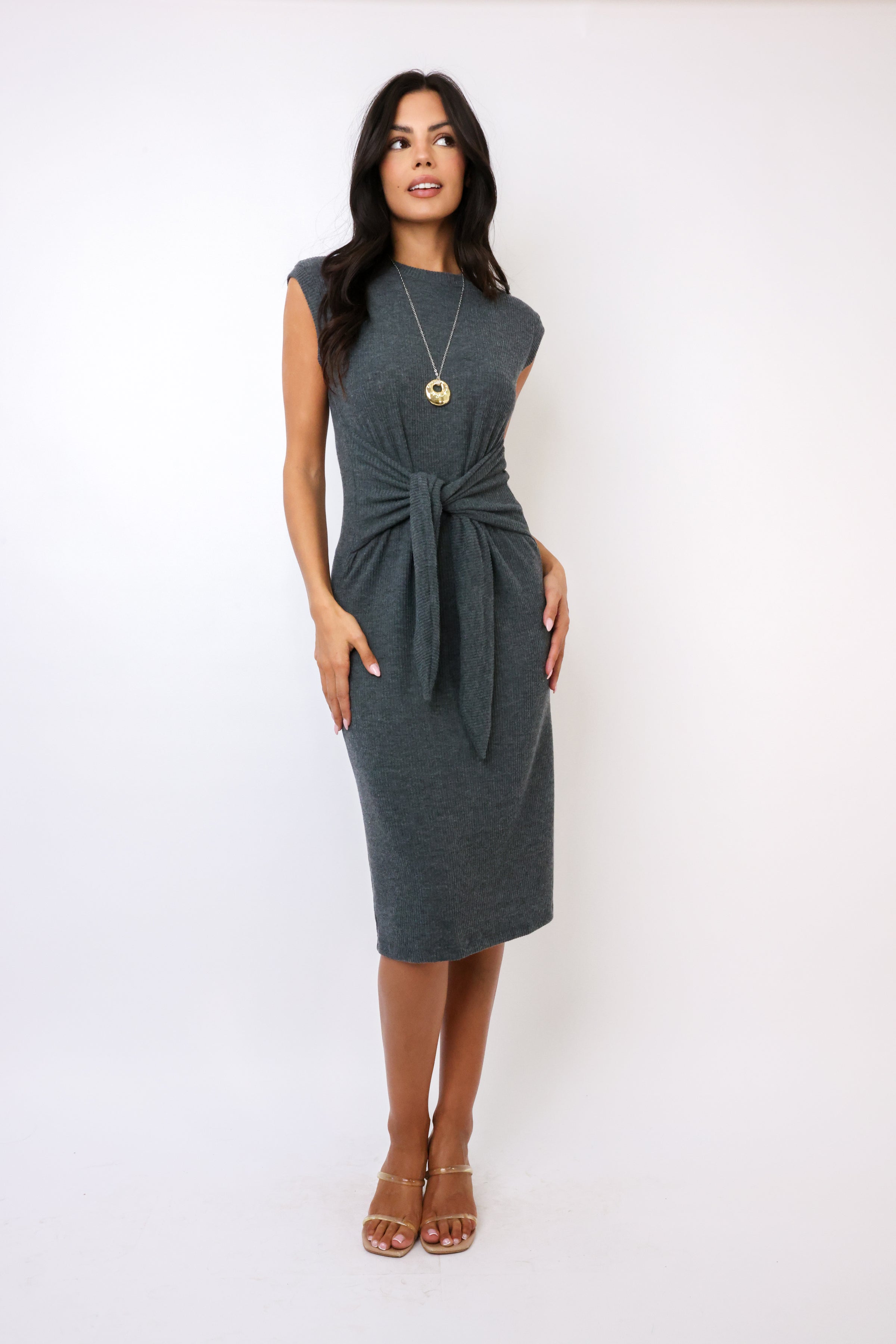That's A Wrap Rib Midi Dress