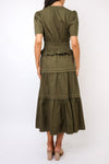 THML Short Sleeve Tiered Midi Dress