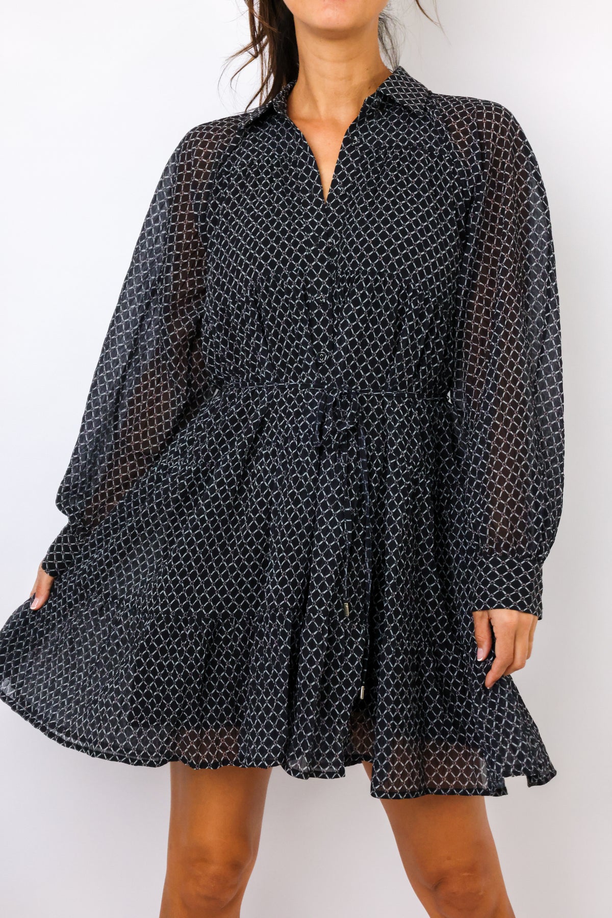 MinkPink Lydia Tiered Shirt Dress