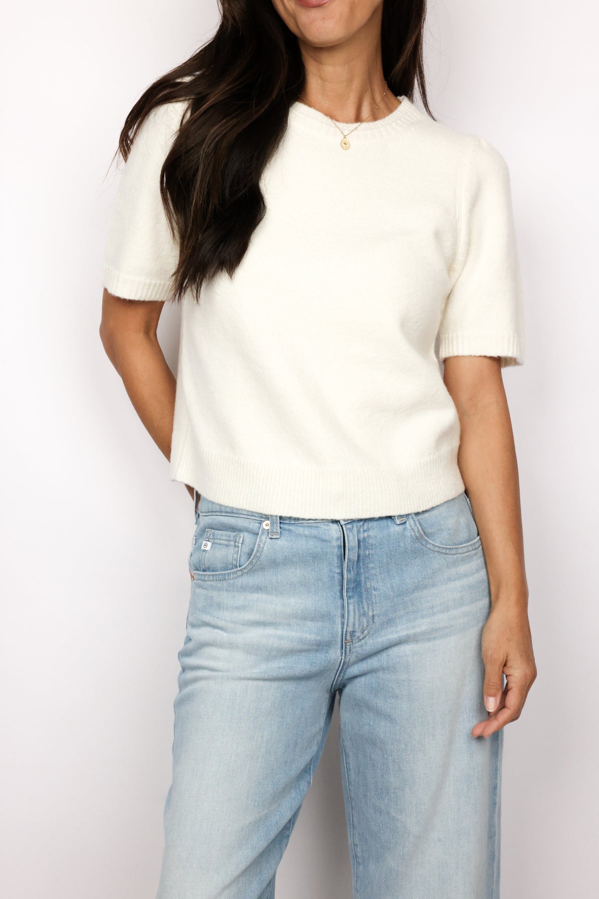 Michael Stars Agatha Short Sleeve Knit Sweater