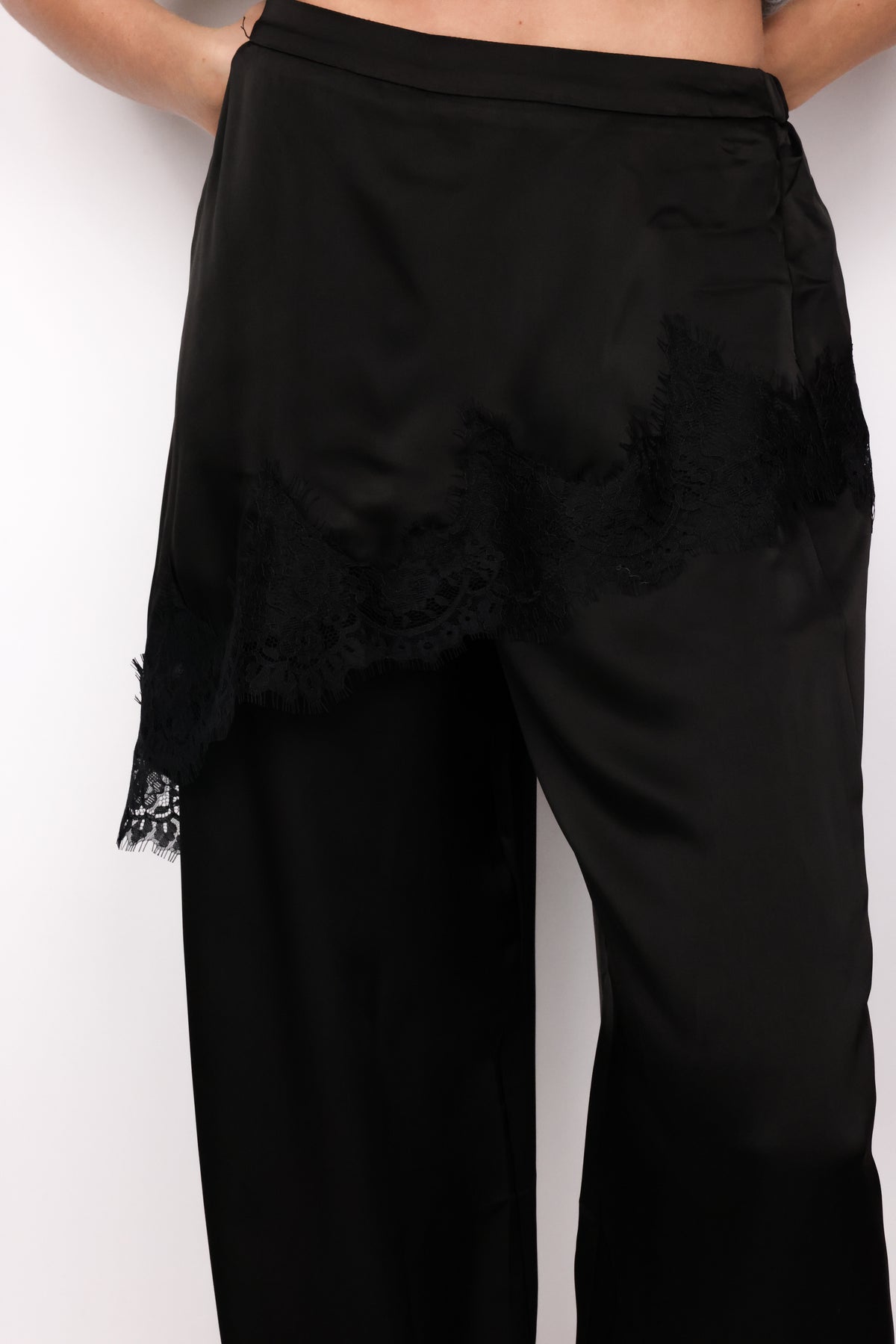 Satin Asymmetrical Layered Joggers