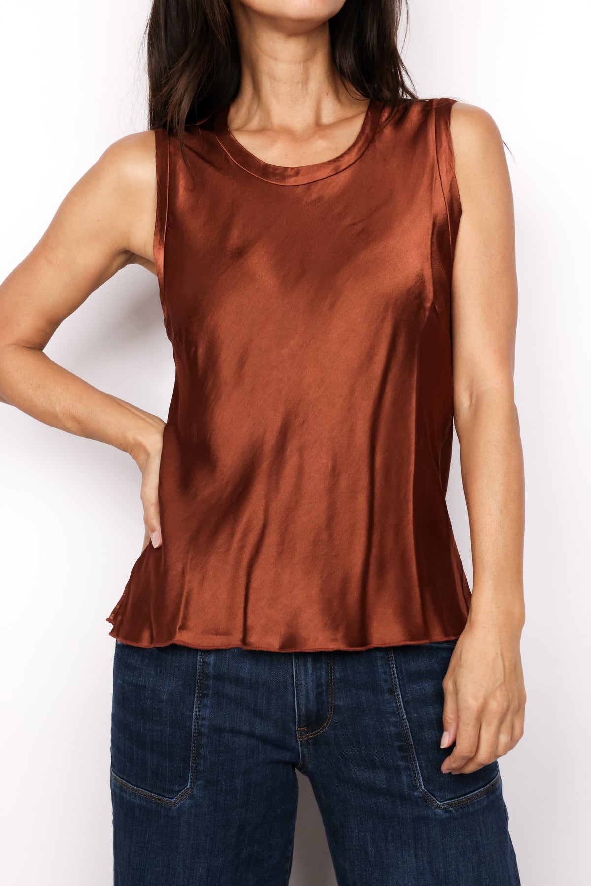 Sleeveless Silky Top