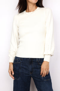 Pearl Trim Long Sleeve Sweater