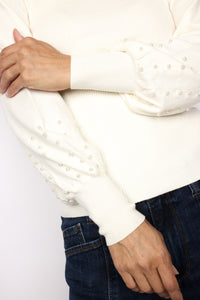 Pearl Trim Long Sleeve Sweater