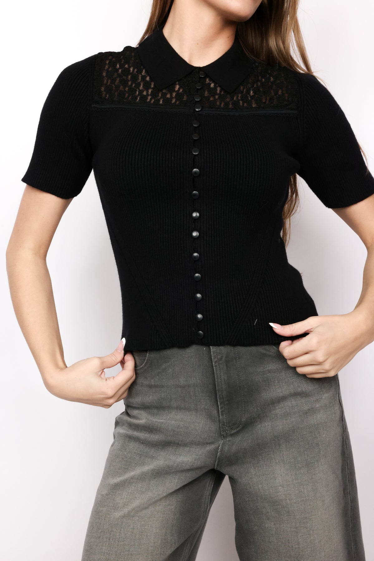 Scarlet Lace Sweater Top