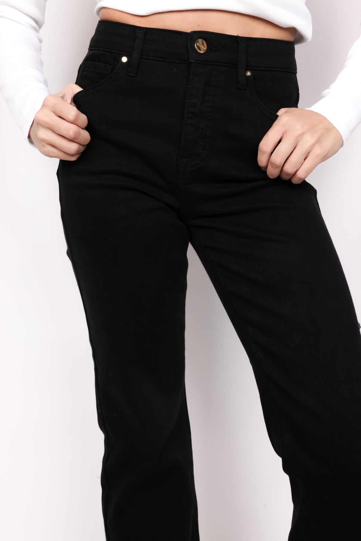 High Rise Crop Straight Pants
