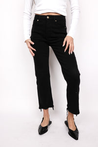 High Rise Crop Straight Pants