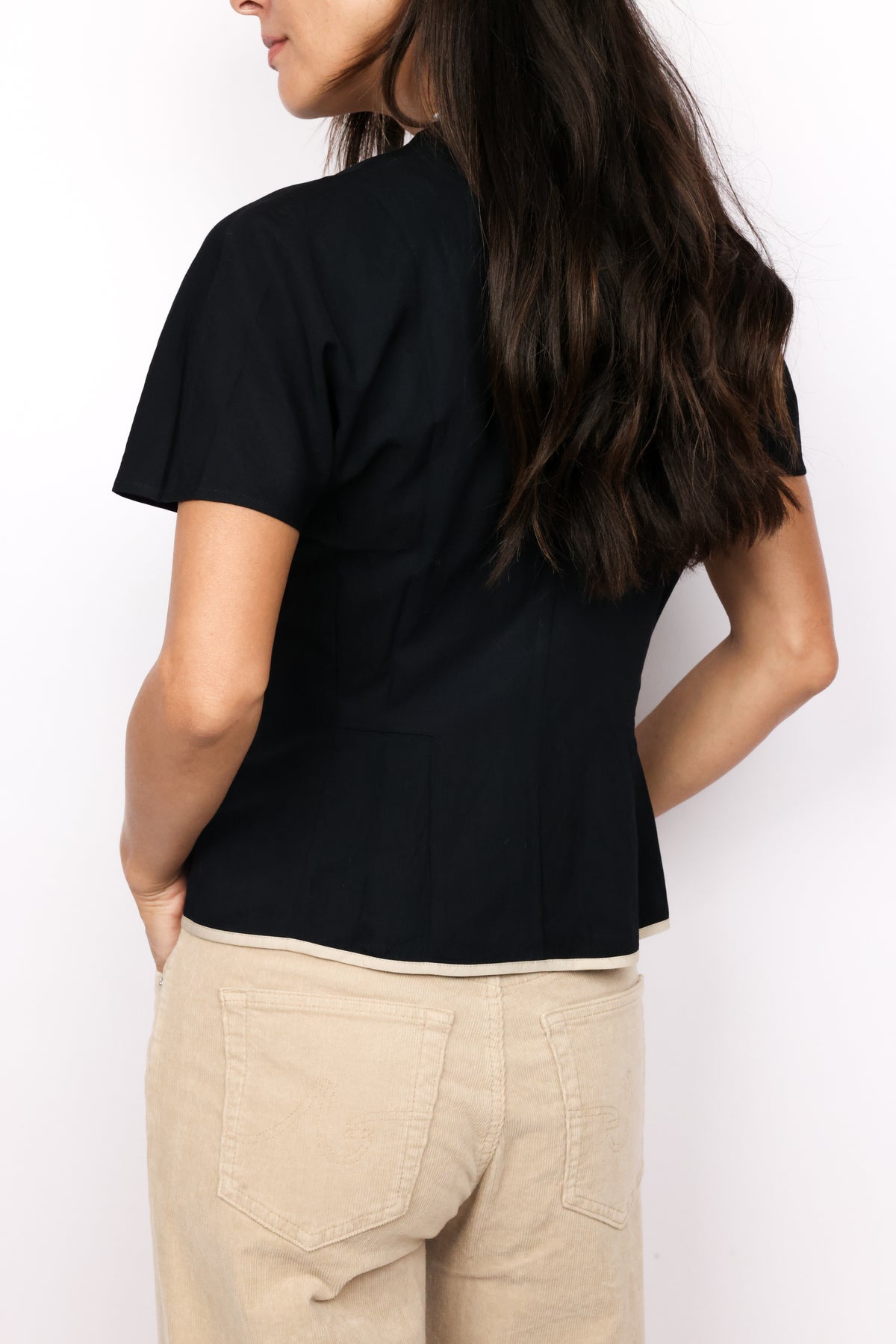Contour Seam Zip Front Blouse