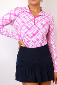 IBKUL Tony Print Long Sleeve Mock Neck Top