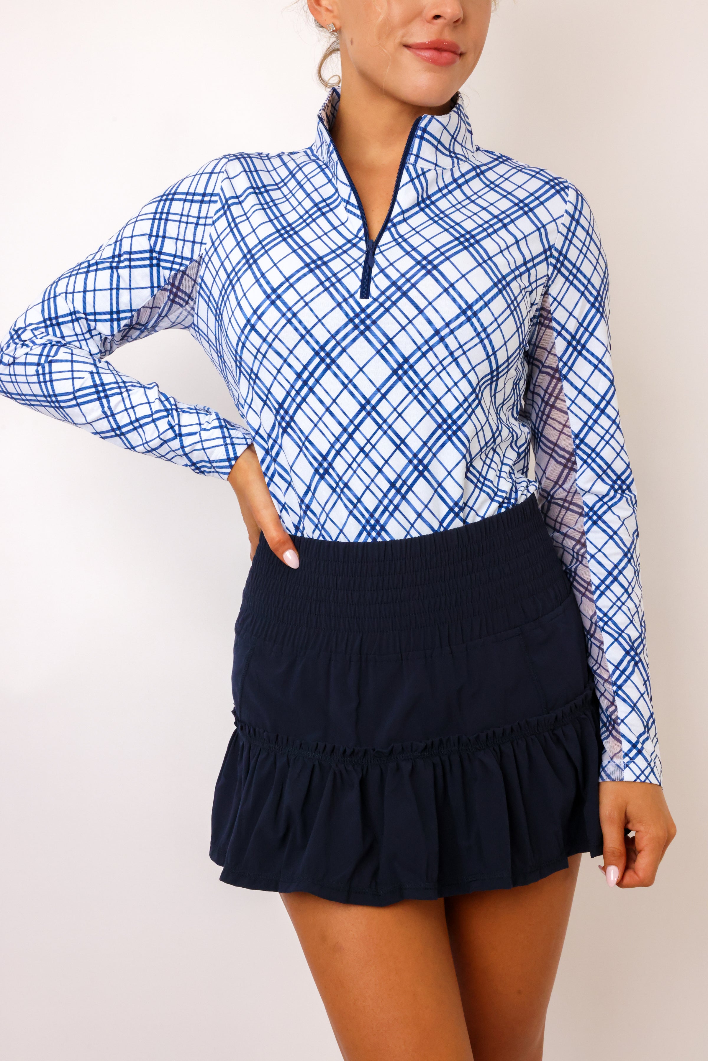 IBKUL Tony Print Long Sleeve Mock Neck Top