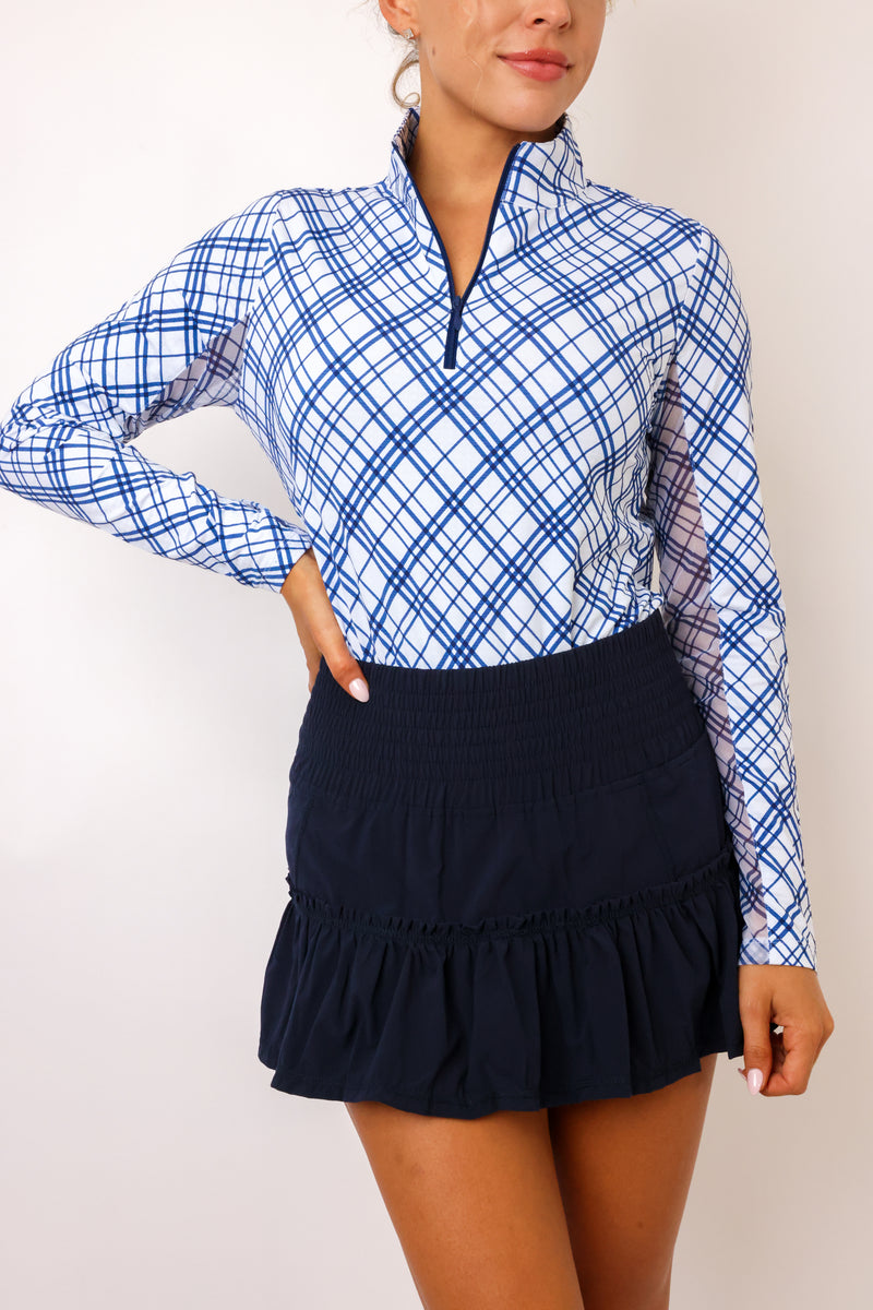 IBKUL Tony Print Long Sleeve Mock Neck Top