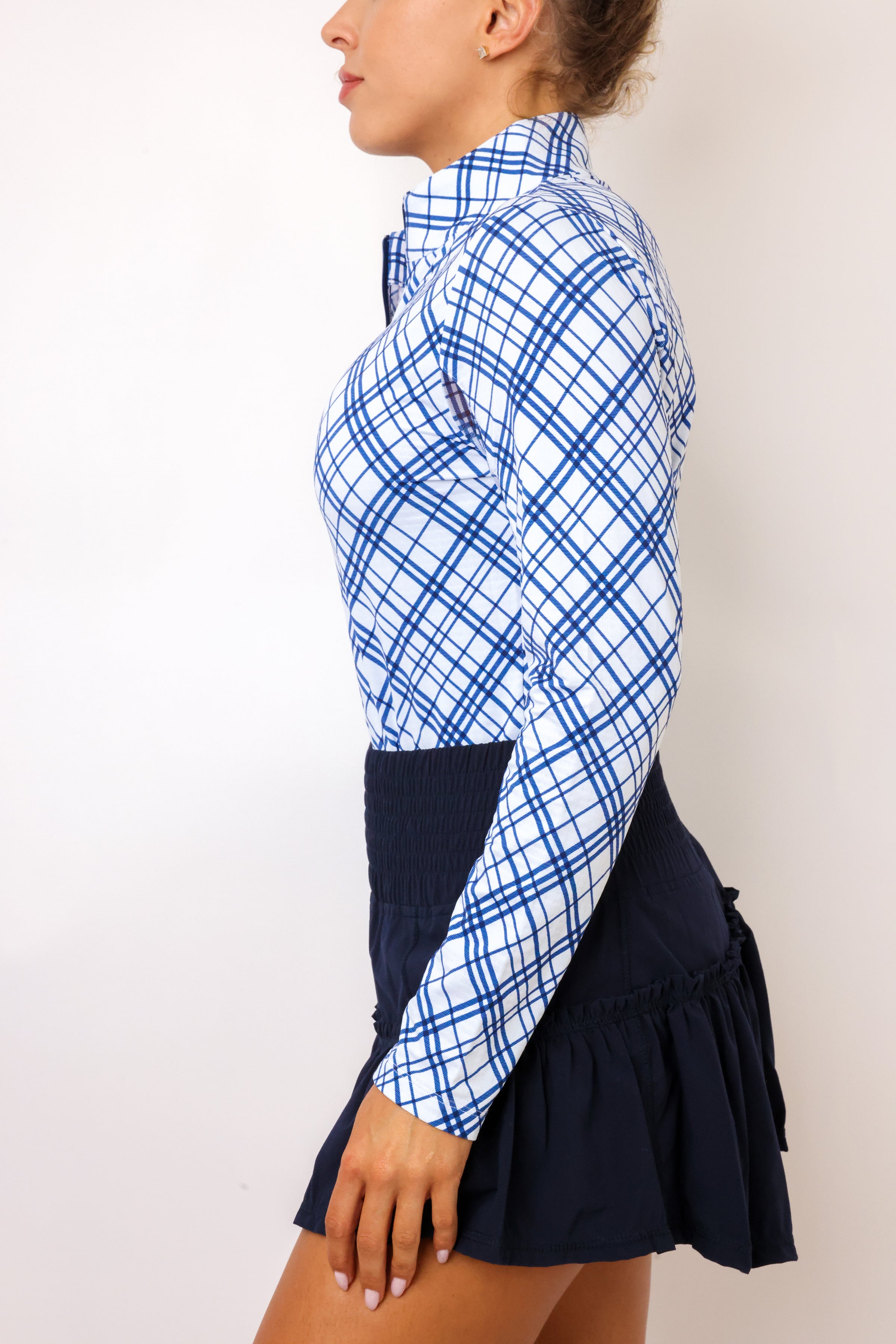 IBKUL Tony Print Long Sleeve Mock Neck Top