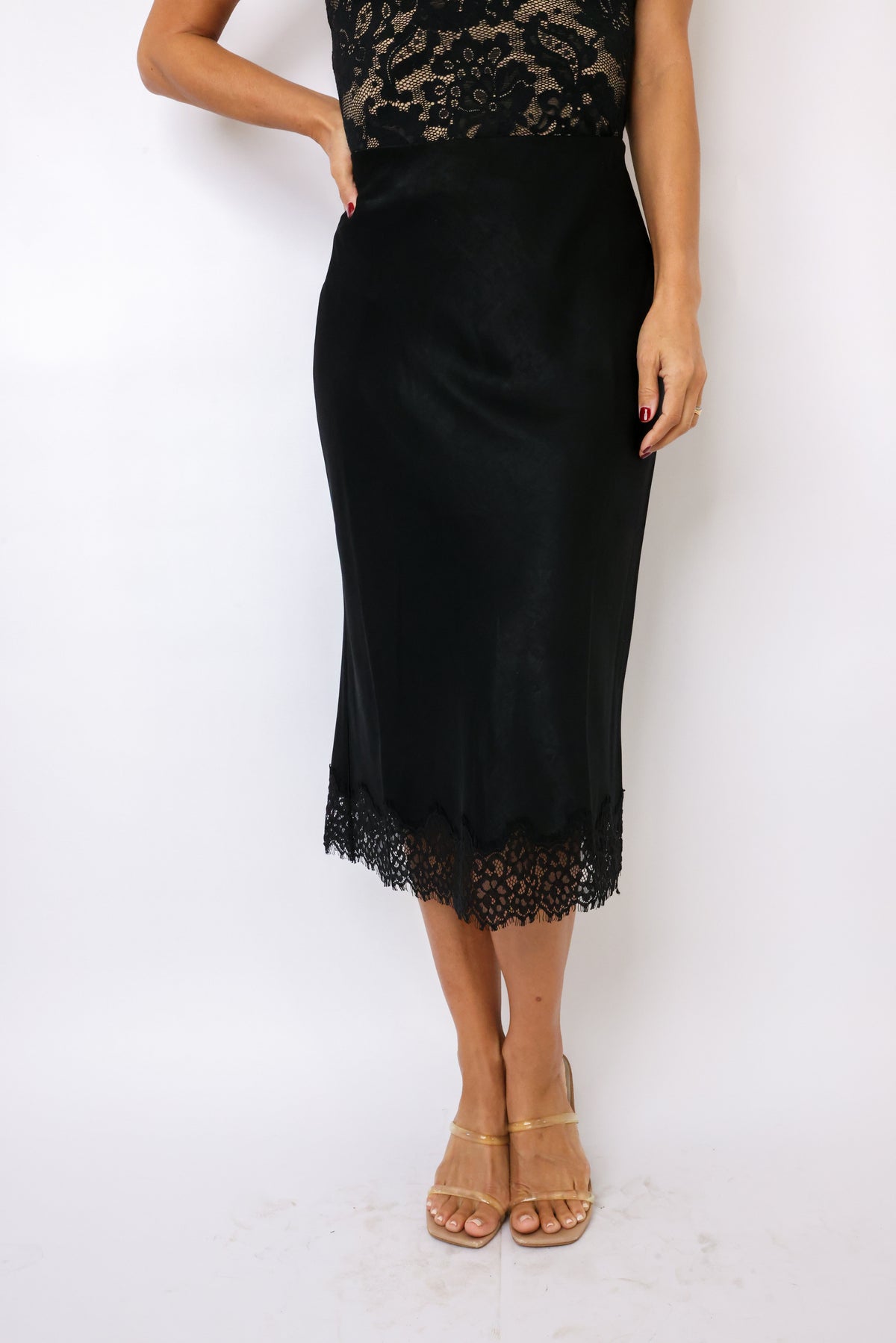 Slip Skirt With Lace
