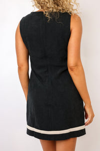 Two Toned Soft Matte Mini Shift Dress