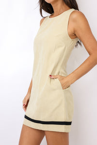 Two Toned Soft Matte Mini Shift Dress