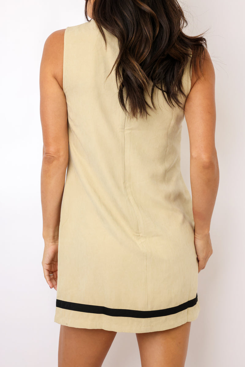 Two Toned Soft Matte Mini Shift Dress