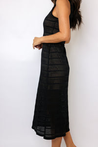 Stripe Sleeveless Midi Dress