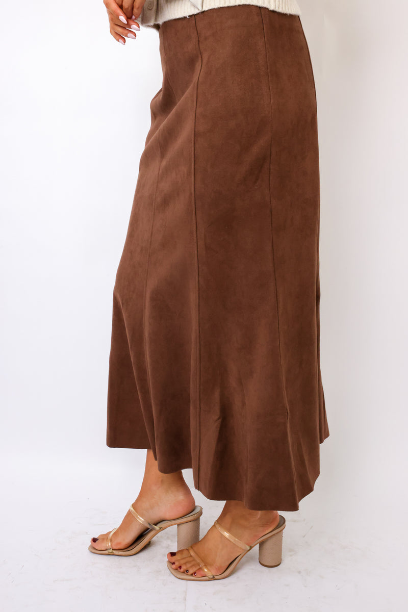 THML Long Suede Skirt