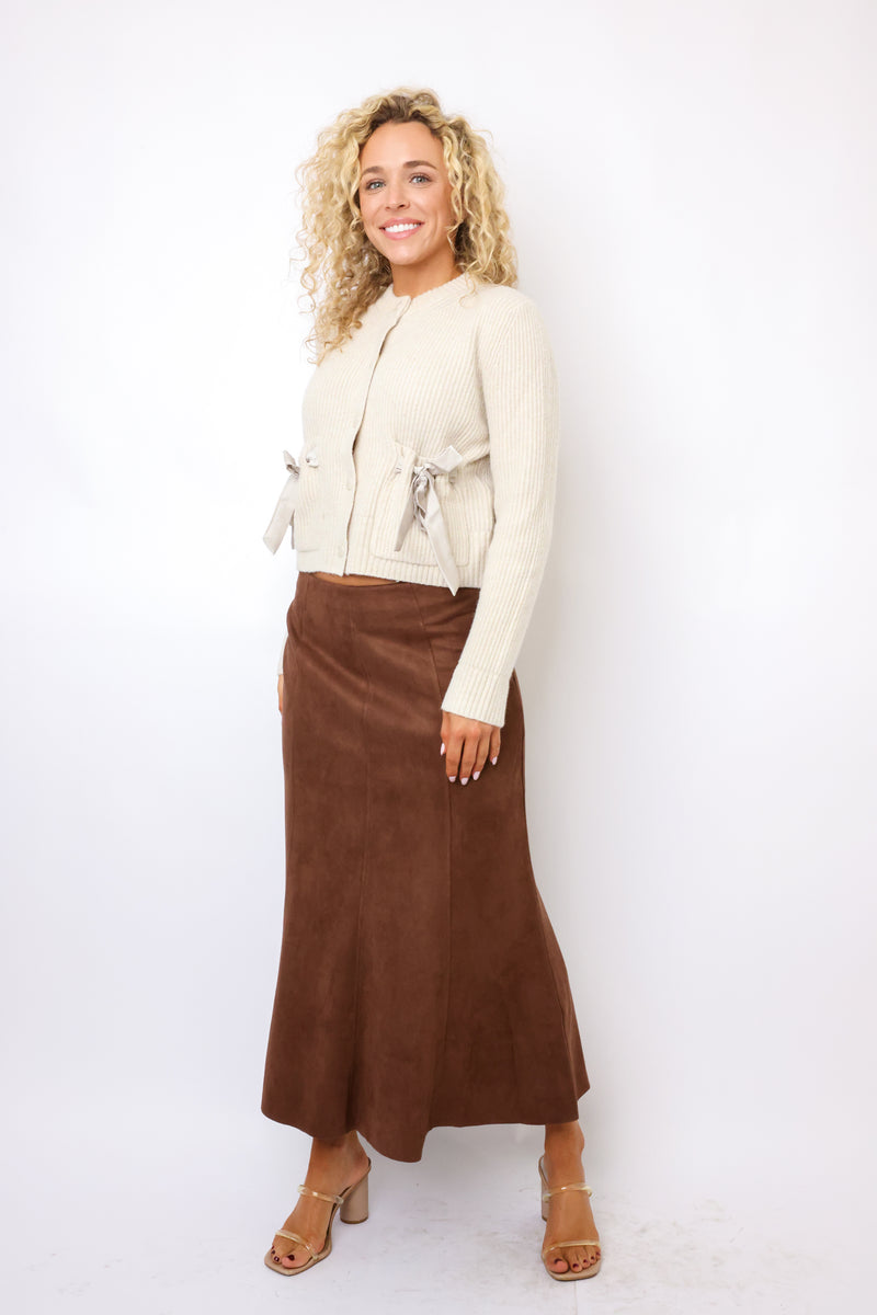 THML Long Suede Skirt