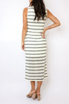 Stripe Sleeveless Midi Dress