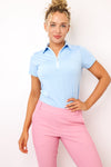 Golftini Short Sleeve Zip Stretch Polo
