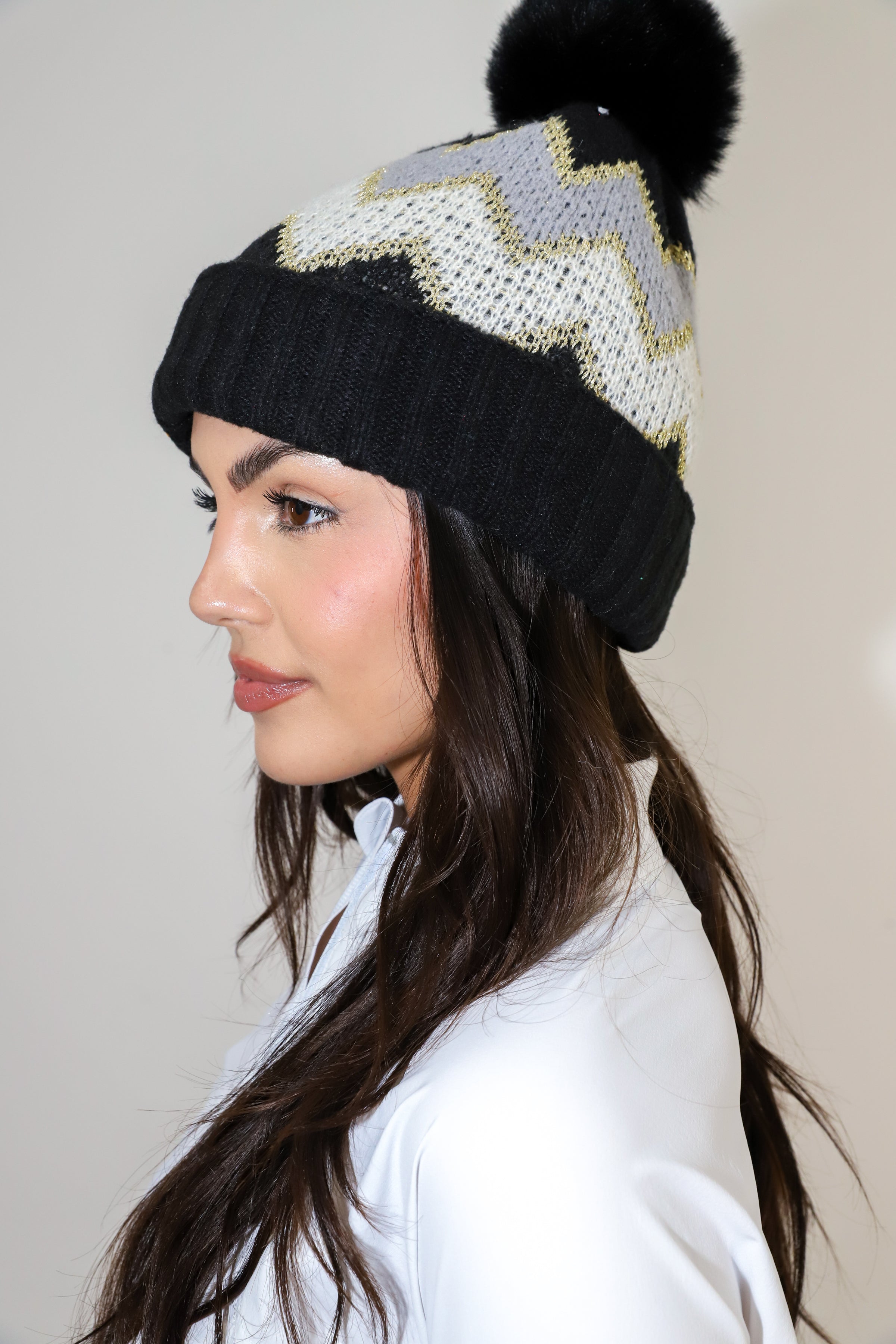 Fuzzy Pom-Pom Beanie