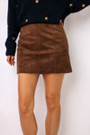 Fitted Suede Mini Skirt