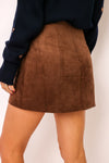 Fitted Suede Mini Skirt