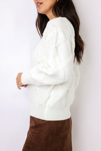 Patterned Knit Pearl Pullover