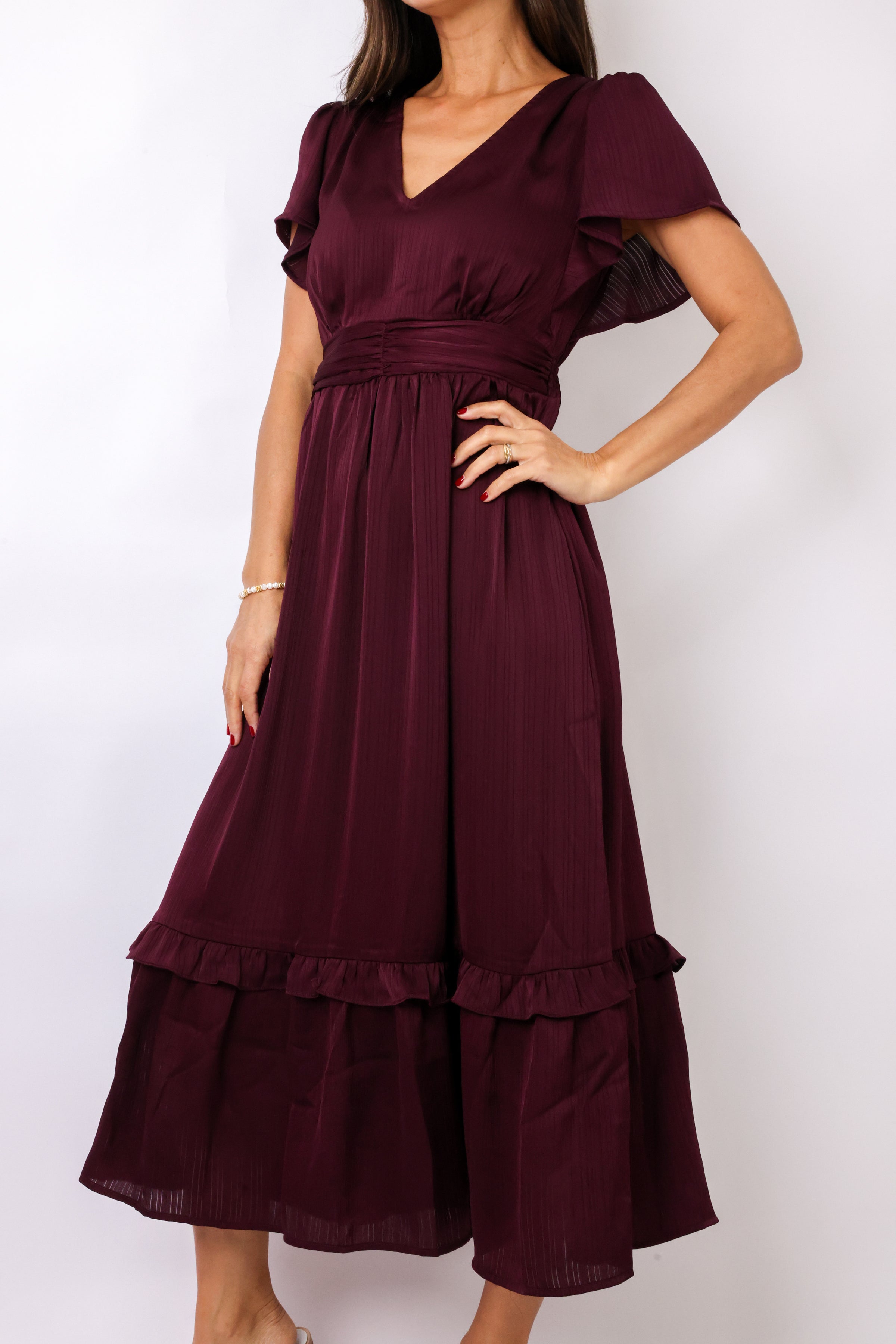 Bordeaux Midi Dress