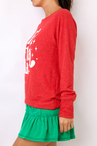 Fa La La Lightweight Brushed Fleece Pullover Sweater