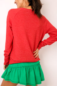 Fa La La Lightweight Brushed Fleece Pullover Sweater