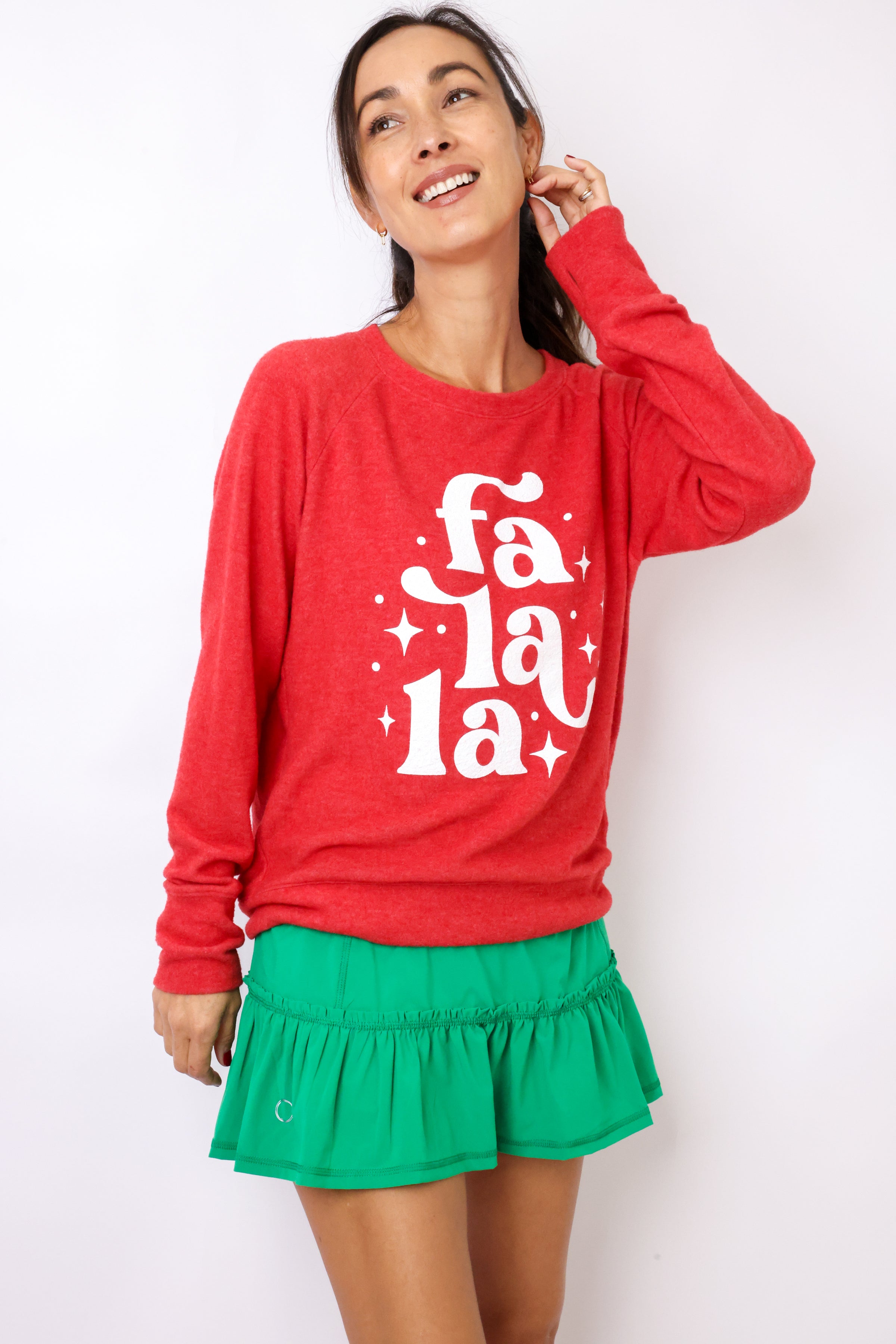 Fa La La Lightweight Brushed Fleece Pullover Sweater