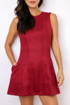 Sleeveless Suede Dress