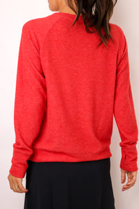 Merry Lightweight Brushed Fleece Pullover Sweater