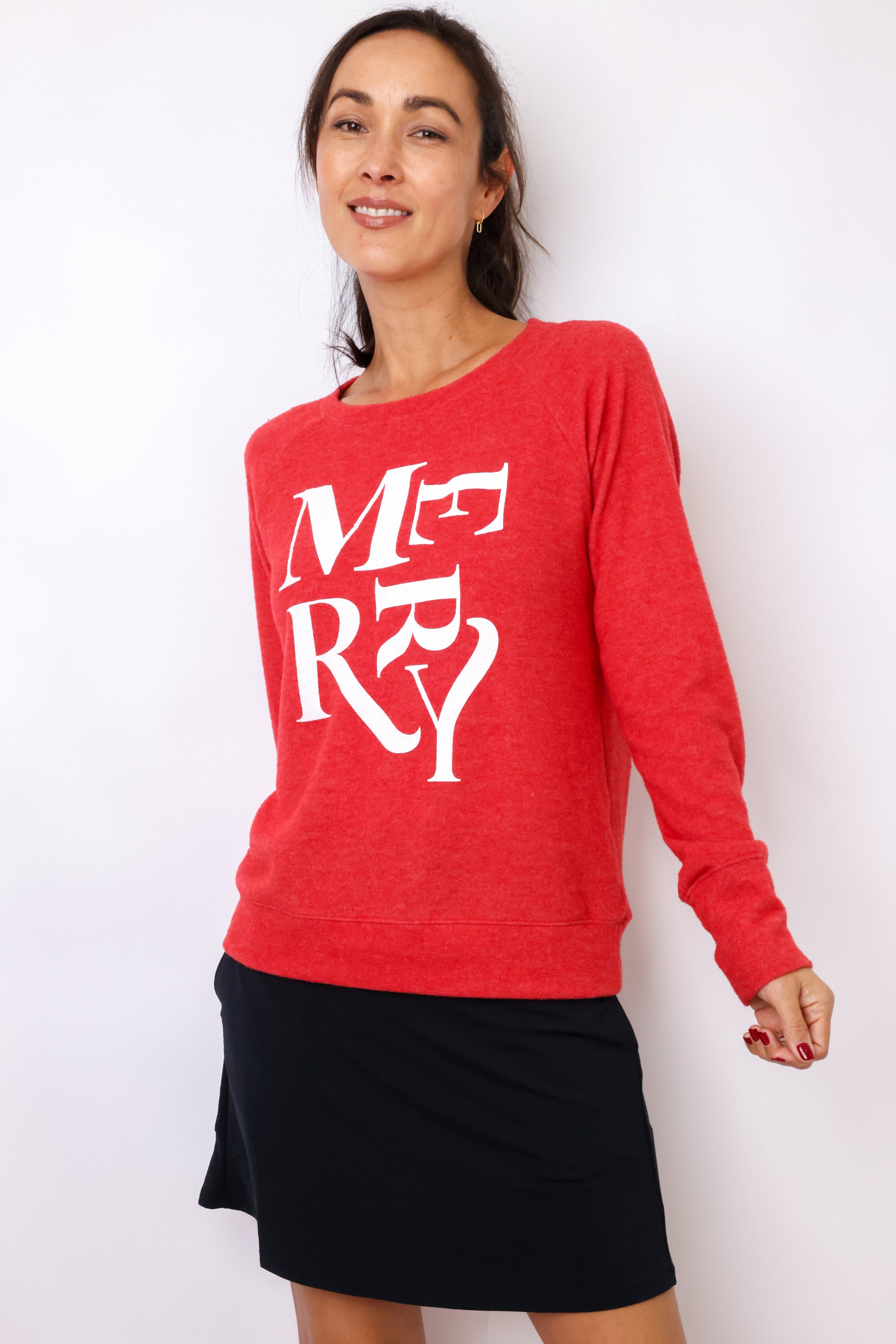 Merry Lightweight Brushed Fleece Pullover Sweater