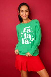 Fa La La Lightweight Brushed Fleece Pullover Sweater