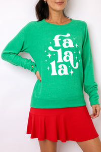Fa La La Lightweight Brushed Fleece Pullover Sweater