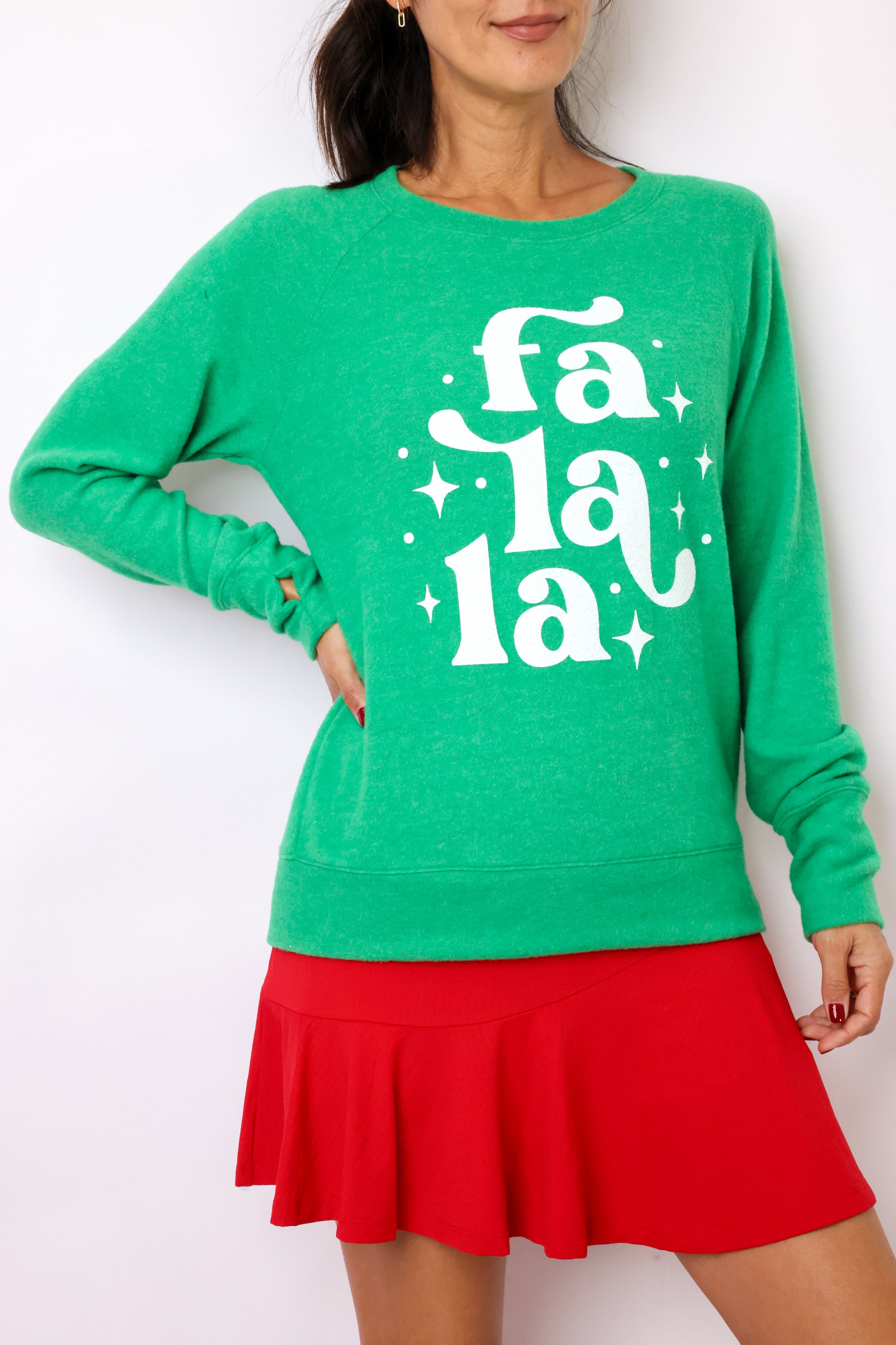 Fa La La Lightweight Brushed Fleece Pullover Sweater