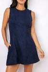 Sleeveless Suede Dress