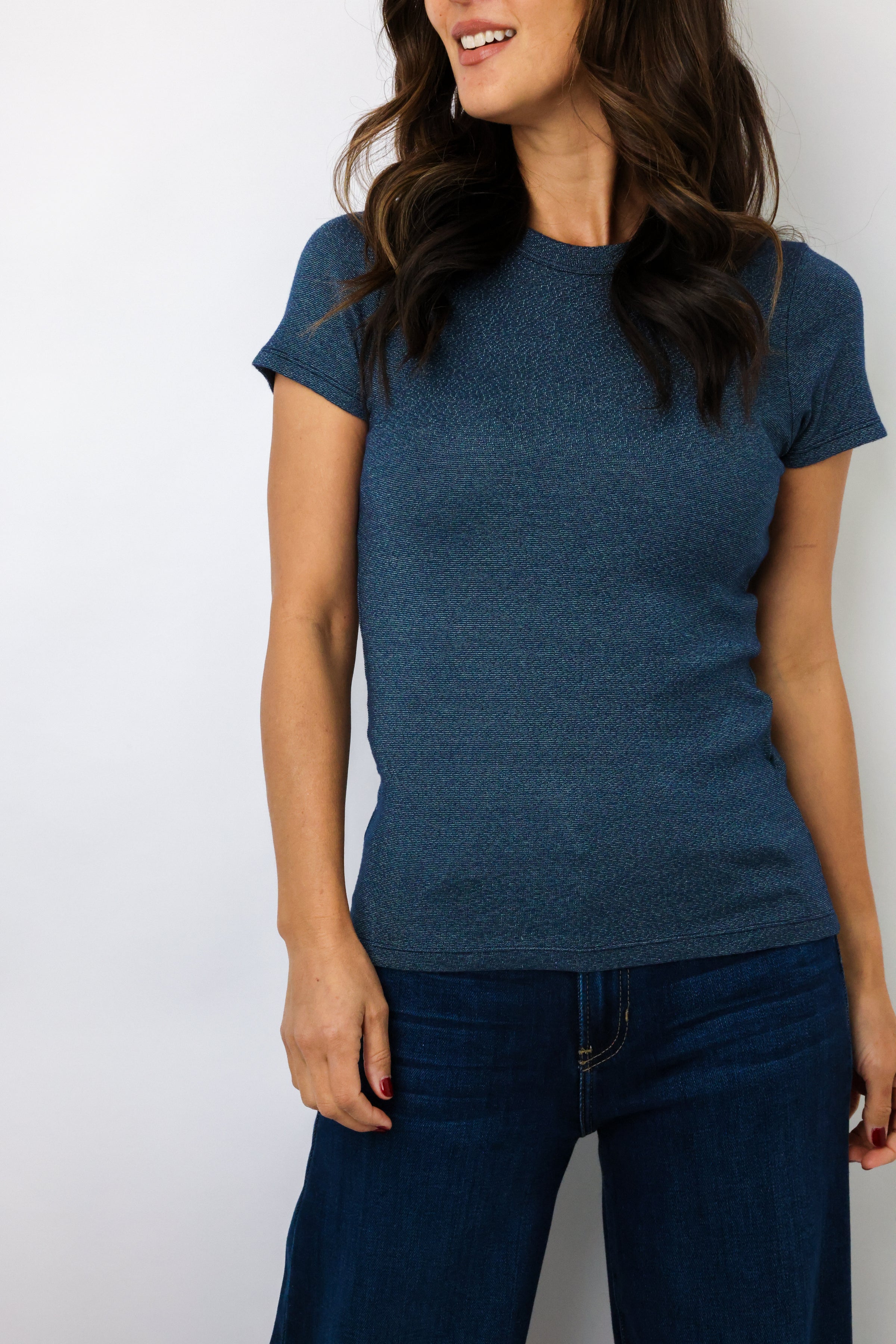 Michael Stars Fallon Shine Crew Neck Tee